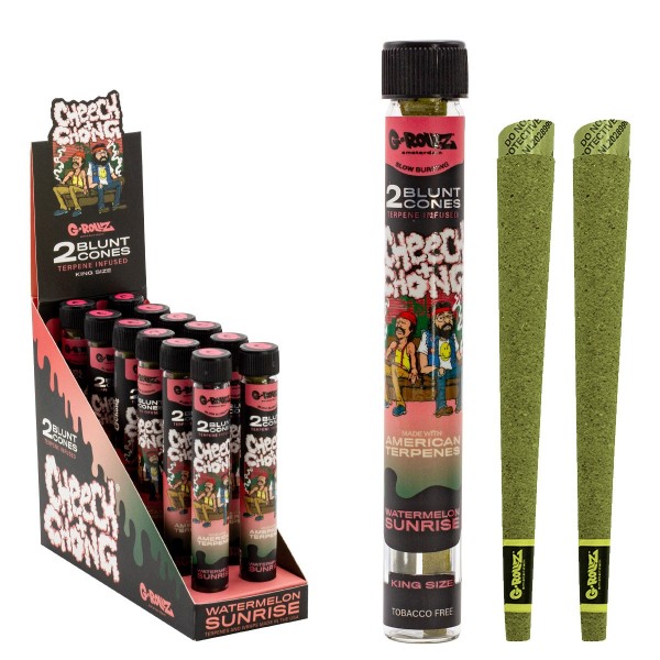 G-Rollz | Cheech &amp; Chong(TM) 2x Terpene Infused Blunt Cones &#039;Watermelon Sunrise&#039; (12 Pack Display)