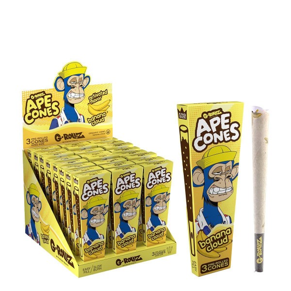 G-Rollz | Ape Cones &quot;Banana Cloud&quot; - 3 Pop Cones (24 Pack Display)