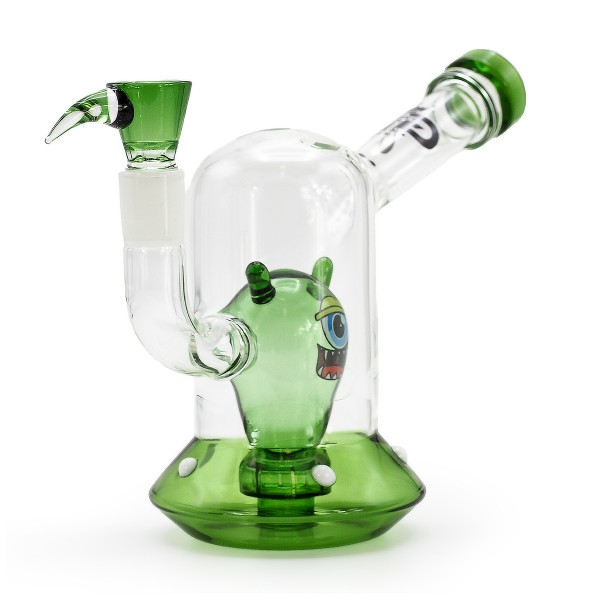 Grace Glass | Spaceship Alien Bong (Green) - H:18cm - Ø:70/25mm - SG:18.8mm