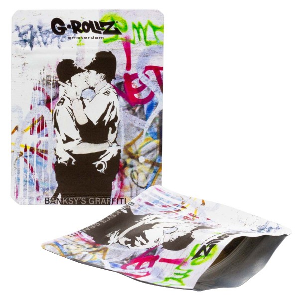 G-Rollz | Sacs étanches 65x85mm | &quot;Cop on Cop&quot; de Banksy - 50pcs/ pack