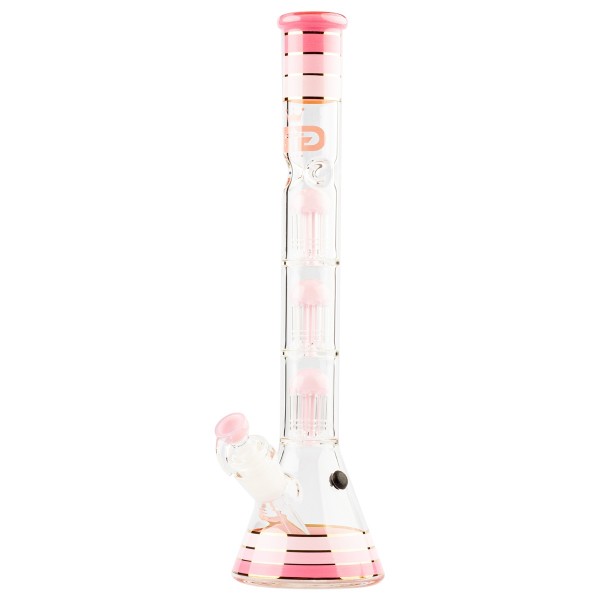 Grace Glass | Golden Line Pink Beaker Bong H:48cm - Ø:50mm Socket:29.2mm