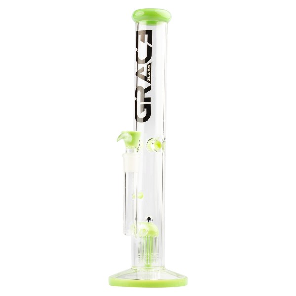 Grace Glass | Limited Edition Straight Green Bong | H:5cm Socket:50cm TH:HONEYCOMBmm