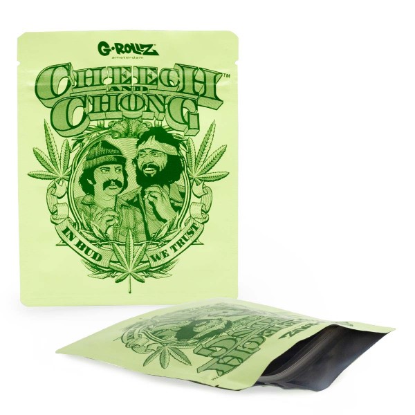 G-Rollz | 100x125mm Smellproof Bags | Cheech &amp; Chong &#039;Badge&#039; - 50pcs/ pack