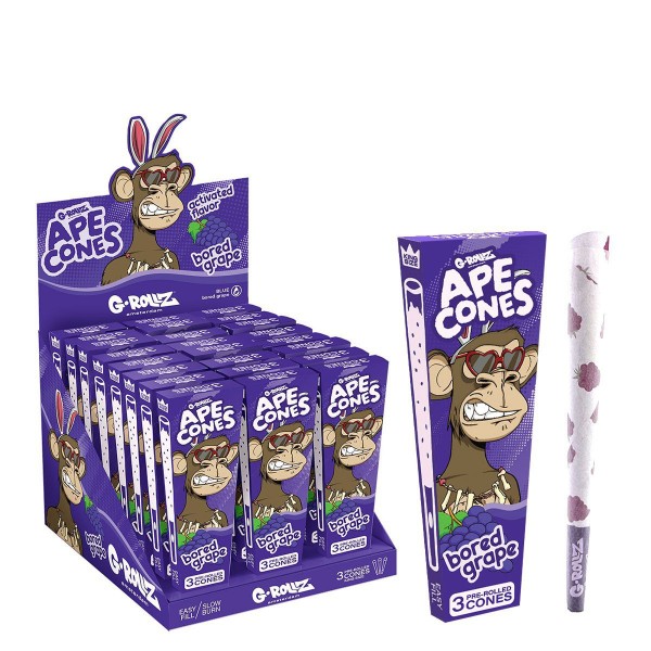 G-Rollz | Ape Cones &quot;Bored Grape&quot; - 3 Pop Cones (24 Pack Display)