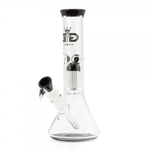 Grace Glass | Black Tree-Arm Percolator Beaker - H:27.5cm - 4.5mm Glass - SG:18.8/14.4mm