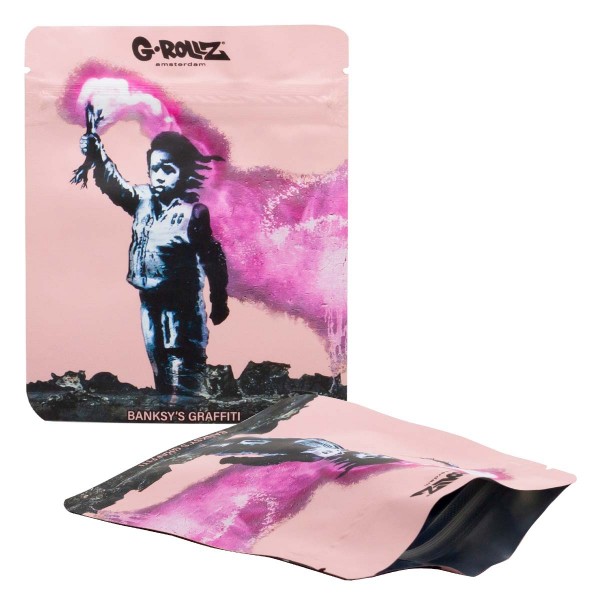 G-Rollz | 100x125mm Smellproof Bags | Banksy&#039;s Graffiti &#039;Torch Boy&#039; 100x125 mm smellproof bag - 50pc