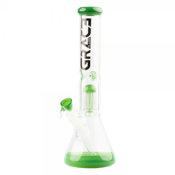 Grace Glass | Limited Edition Green Beaker Bong | H:Glasscm Socket:HONEYCOMBcm TH:18,8mm