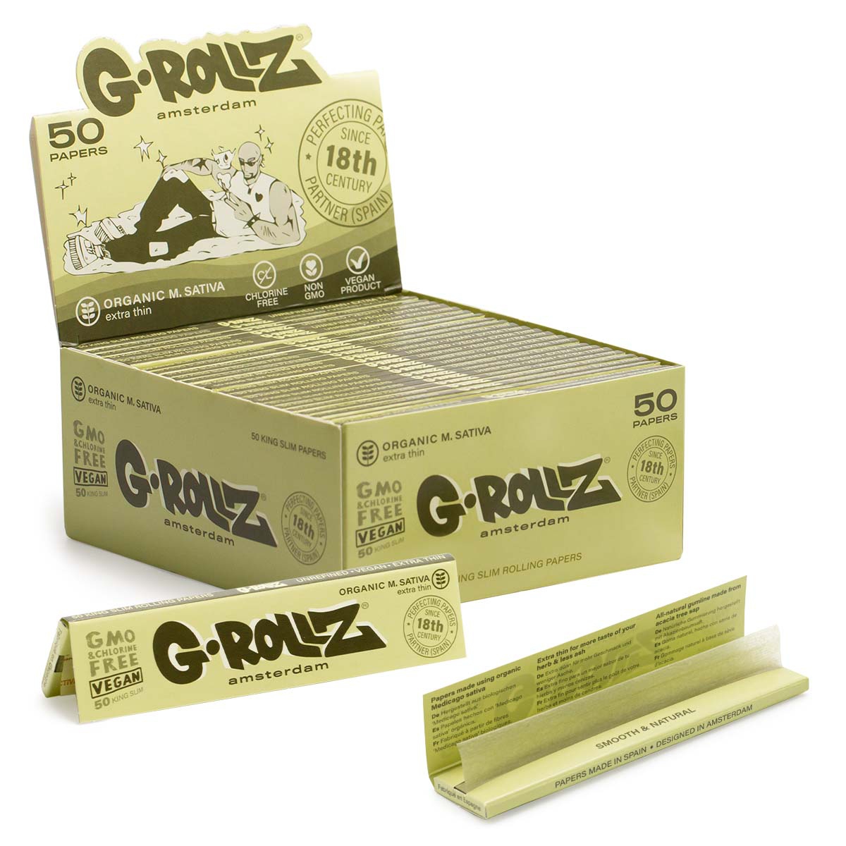 G-Rollz, Collector 'Colossal Dream' Pink - 50 KS Slim Papers + Tips (24  Booklets Display), Rolling Papers, G-ROLLZ