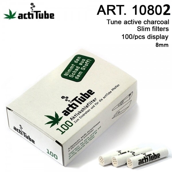 2 X 50 (100) filters - Acti tube Actitube 7MM Slim Filters Carbon