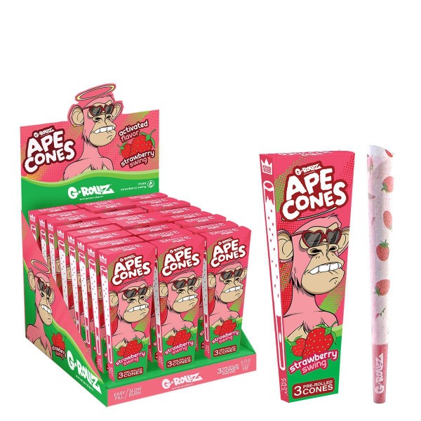 G-Rollz | Ape Cones &quot;Strawberry Swing&quot; - 3 Pop Cones (24 Pack Display)