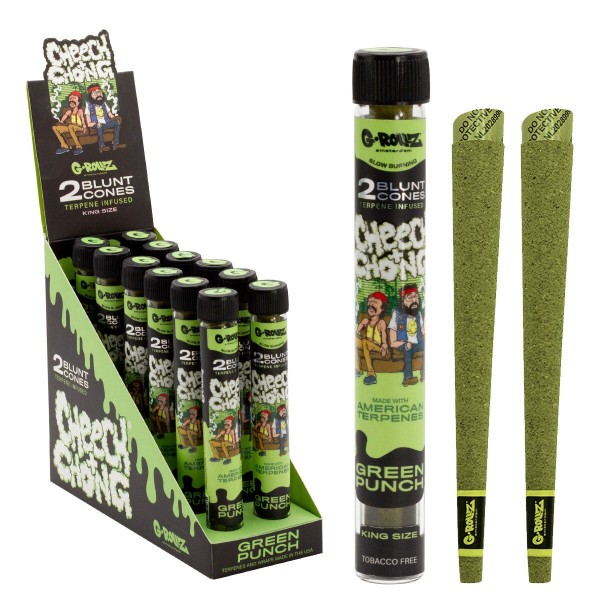 G-Rollz | Cheech &amp; Chong(TM) Terpene Infused Blunt Cones &#039;Green Punch&#039; (12 Pack Display, 24 Blunts)