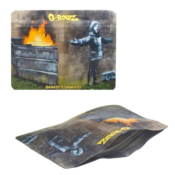 G-Rollz | 105x80 mm Smellproof Bags | Banksy&#039;s Graffiti &#039;Season&#039;s Greatings&#039; - 50pcs/ pack