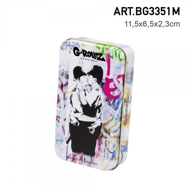 G-ROLLZ | Graffiti de Banksy - &#039;Cop on Cop&#039; Boîte de rangement moyenne 11,5x6,5x2,8 cm