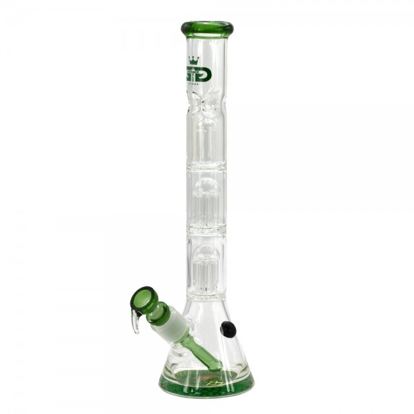 Grace Glass | Green Triple Tree-Arm Percolator Beaker - H:40cm - Ø:50mm - SG:29.2/18.8mm