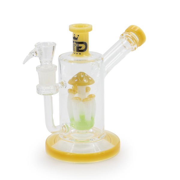 Grace Glass | Yellow Mushroom Percolator Bubbler - H:19cm - Ø:65mm - SG:18.8mm