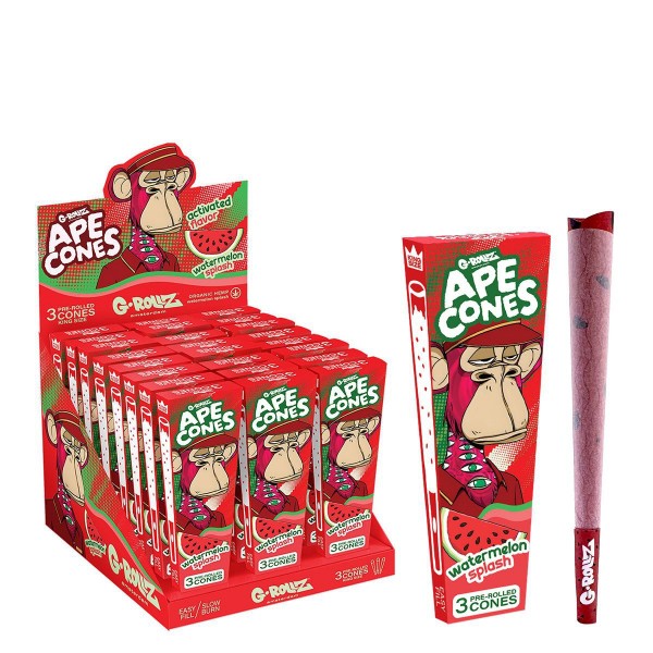 G-Rollz | Ape Cones &quot;Watermelon Splash&quot; - 3 Pop Cones (24 Pack Display)