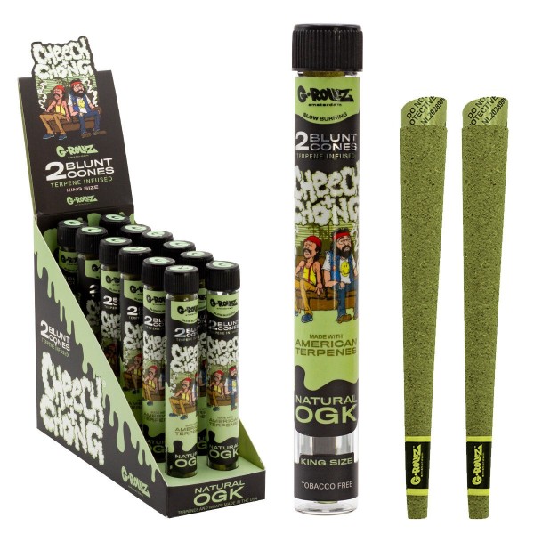 G-Rollz | Cheech &amp; Chong(TM) 2x Terpene Infused Blunt Cones &#039;Natural OGK&#039; (12 Pack Display)