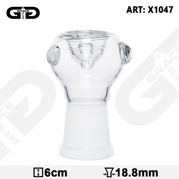 GG | Herbs Bowl For Oil And Bubblers 6cm Height - Female 18.8mm - CLEAR