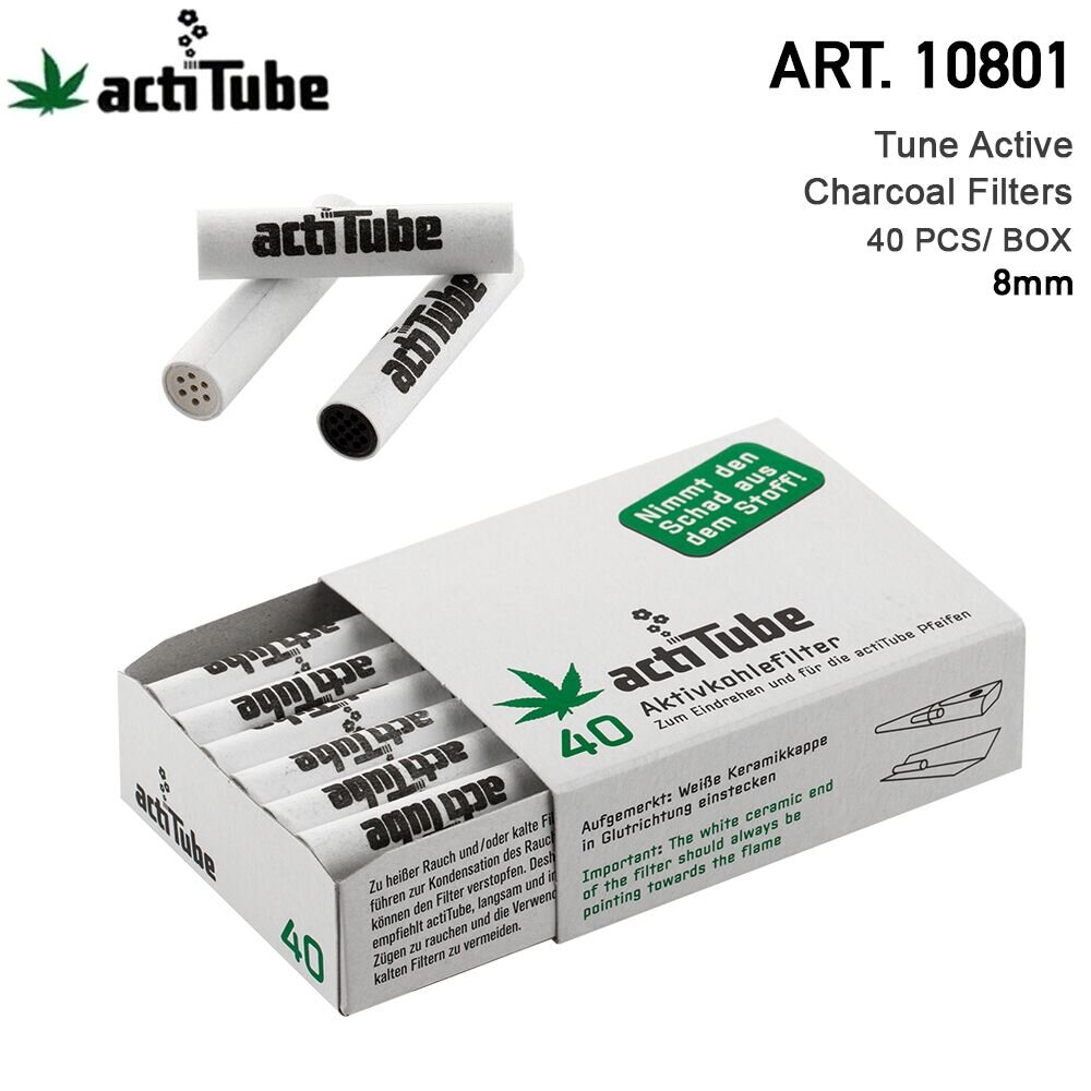 ActiTube Charcoal filters 8mm – 40pcs - Health & Cannabis