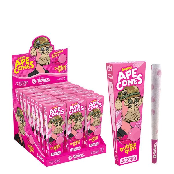 G-Rollz | Ape Cones &quot;Bubblegum&quot; - 3 Pop Cones (24 Pack Display)