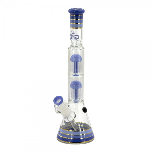 Grace Glass | Golden Line Blue Beaker Bong H:46cm - Ø:50mm Socket:29.2mm