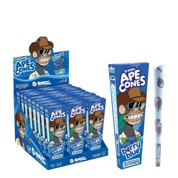 G-Rollz | Ape Cones &quot;Berry Blue&quot; - 3 Pop Cones (24 Pack Display)