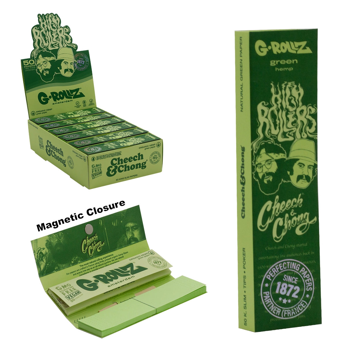 G-Rollz, Collector 'Colossal Dream' Pink - 50 KS Slim Papers + Tips (24  Booklets Display), Rolling Papers, G-ROLLZ