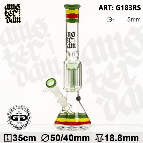 Grace Glass Amsterdam Edition | 6-Arm Perkolator-Beaker - H:35cm - Ø:50/40mm - SG:18,8mm